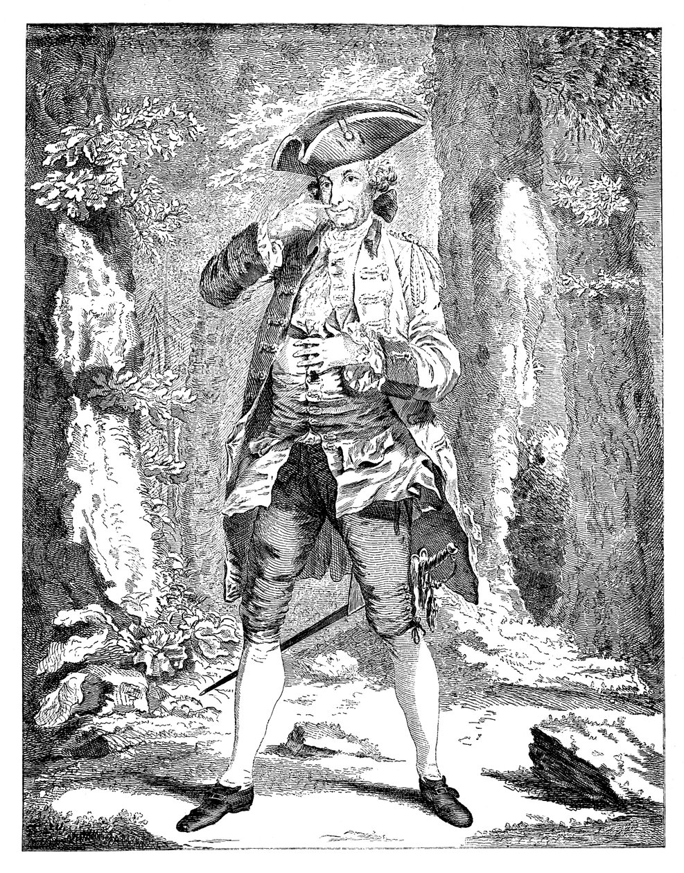 Mr Woodward i Mercutios karaktär, 1753 av Unbekannt