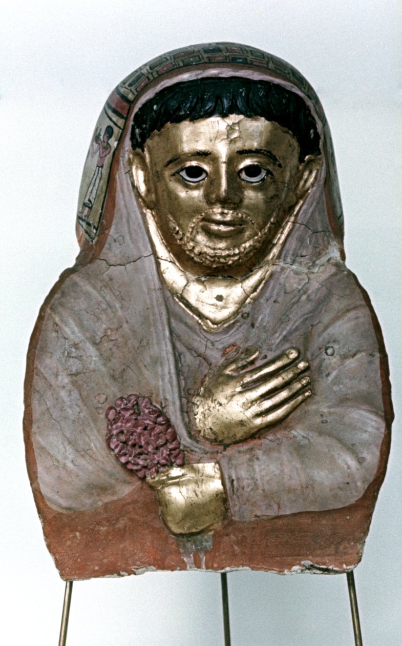 Mumiemask i stuckatur, Ptolemaic Dynasty av Unbekannt
