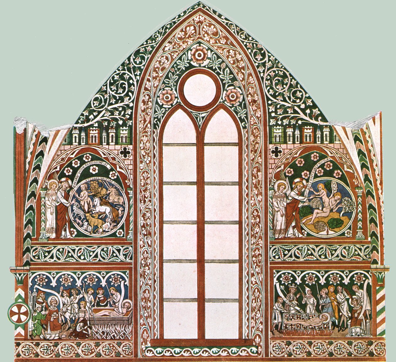 Väggmålning i Wienhausen Abbey, Niedersachsen, Tyskland, 1928. av Unbekannt