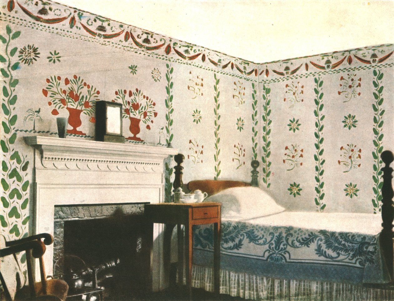 Väggmålning i ett rum i Bois House, Riverton, Connecticut, USA, 1928. av Unbekannt