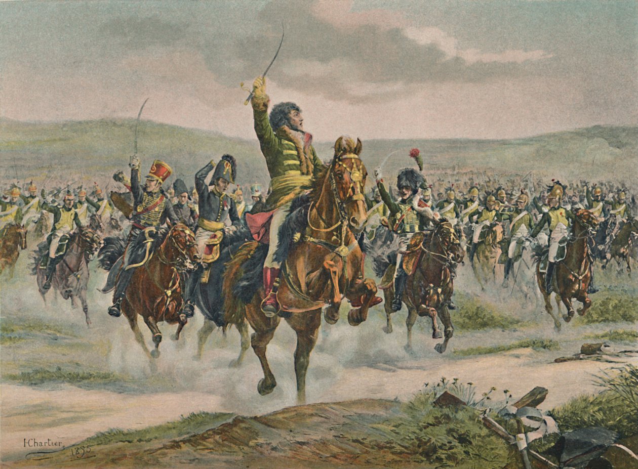Murat som leder kavalleriet i Jena, 14 oktober 1806, 1896 av Unbekannt