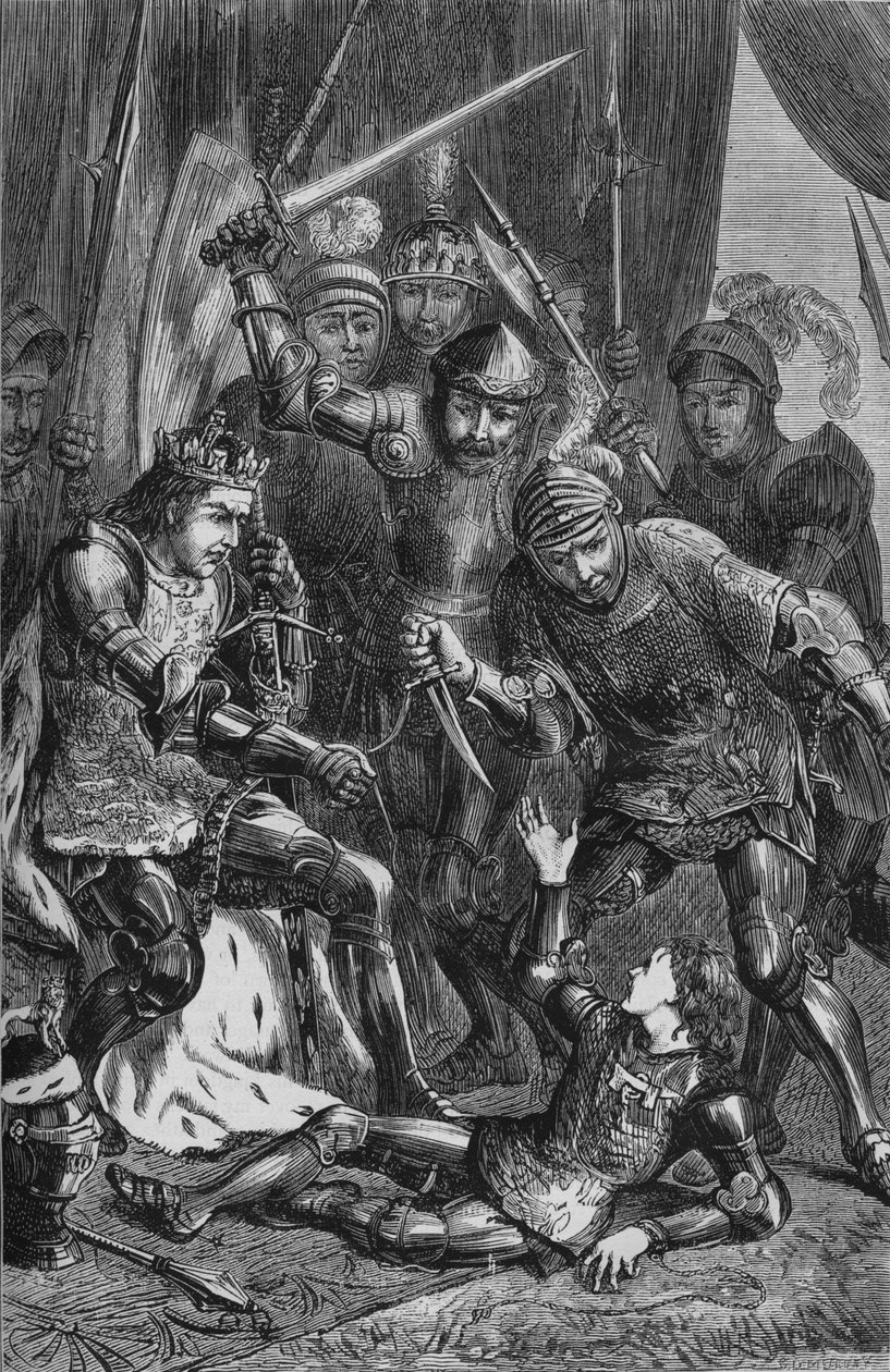 Mordet på prins Edward i Tewkesbury, 4 maj 1471, c1880 av Unbekannt
