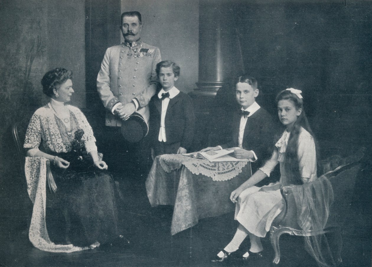 Mördade ärkehertig Francis Ferdinand med sin fru och barn, c1910 av Unbekannt