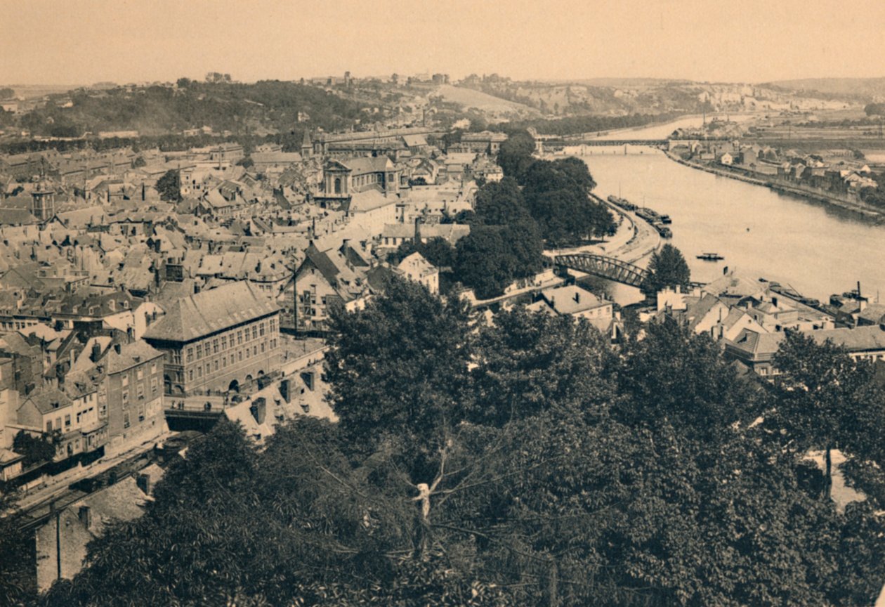 Namur. Utsikt över staden och sammanflödet av Sambre och Meuse, c1900 av Unbekannt