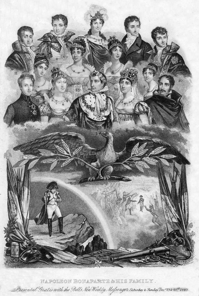 Napoleon Bonaparte och hans familj, 1840 av Unbekannt