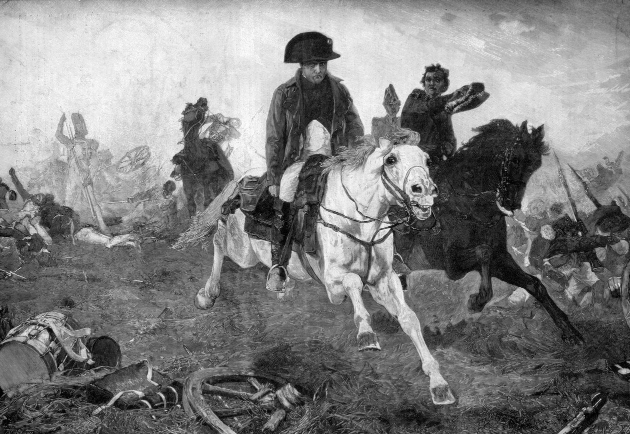 Napoleon Bonaparte i slutet av slaget vid Waterloo, 18 juni 1815 av Unbekannt