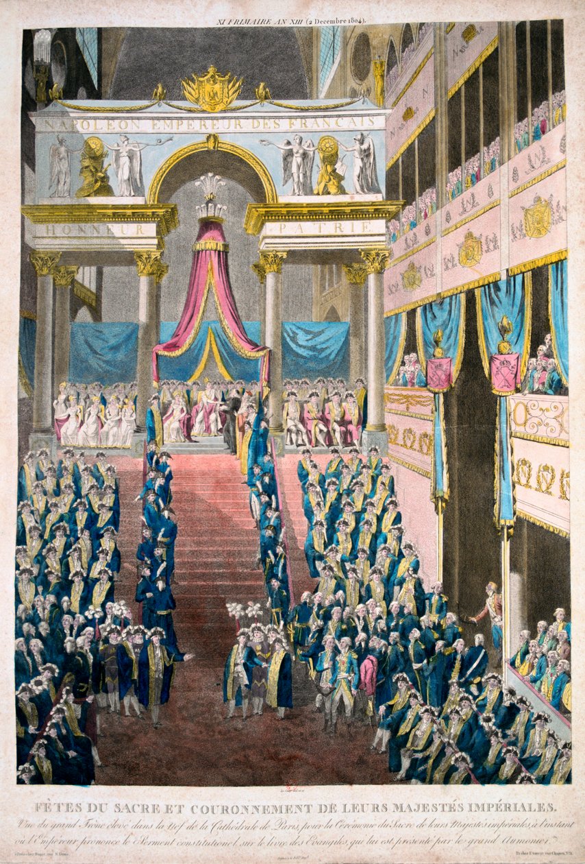 Napoleon Bonaparte kröntes till kejsare Napoleon I, 2 december 1804, 1800-talet av Unbekannt