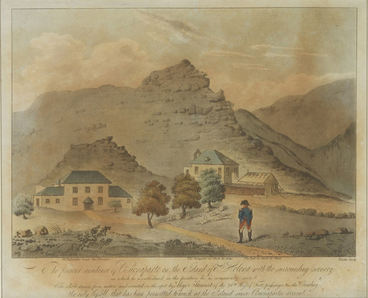 Napoleon Bonaparte på ön Saint Helena, 1816 av Unbekannt