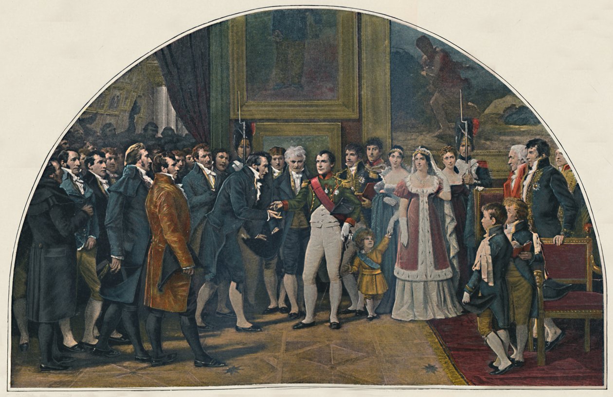 Napoleon dekorerar konstnärerna, c1808, 1896 av Unbekannt