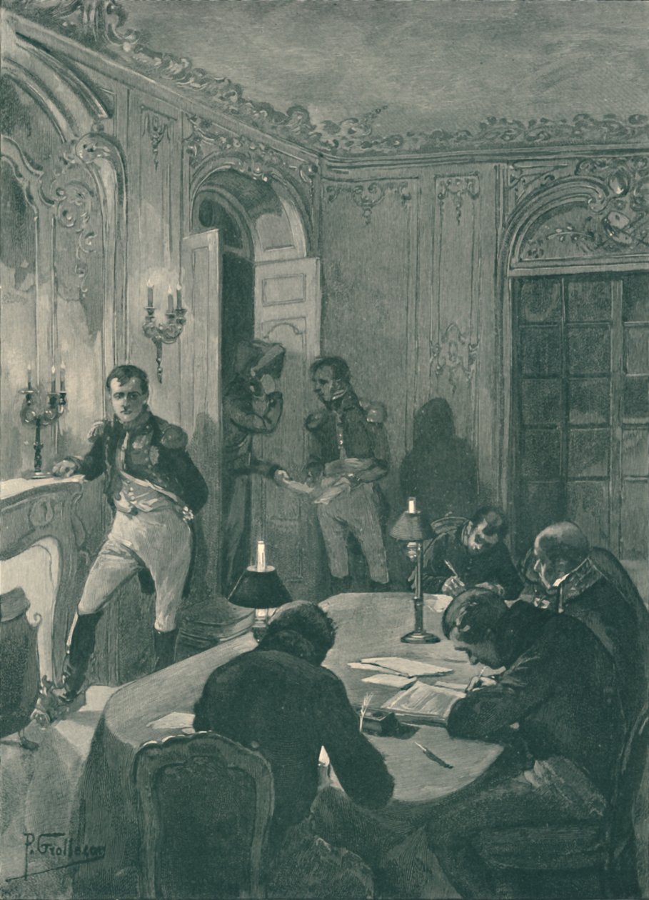 Napoleon dikterar till sina sekreterare, 1896 av Unbekannt