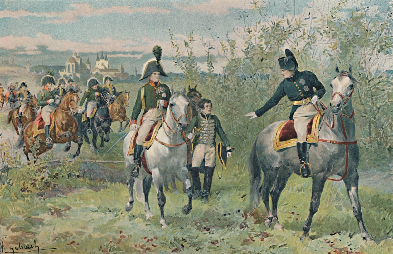 Napoleon och Alexander i Erfurt, 1808, 1896. av Unbekannt