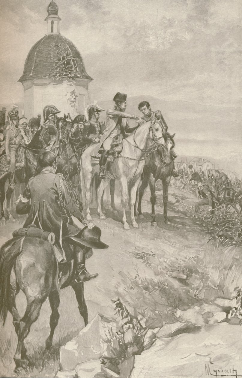 Napoleon och hans stab i Austerlitz, 1896 av Unbekannt