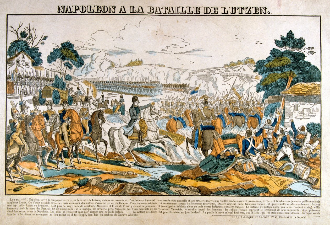 Napoleon i slaget vid Lutzen den 2 maj 1813 av Unbekannt