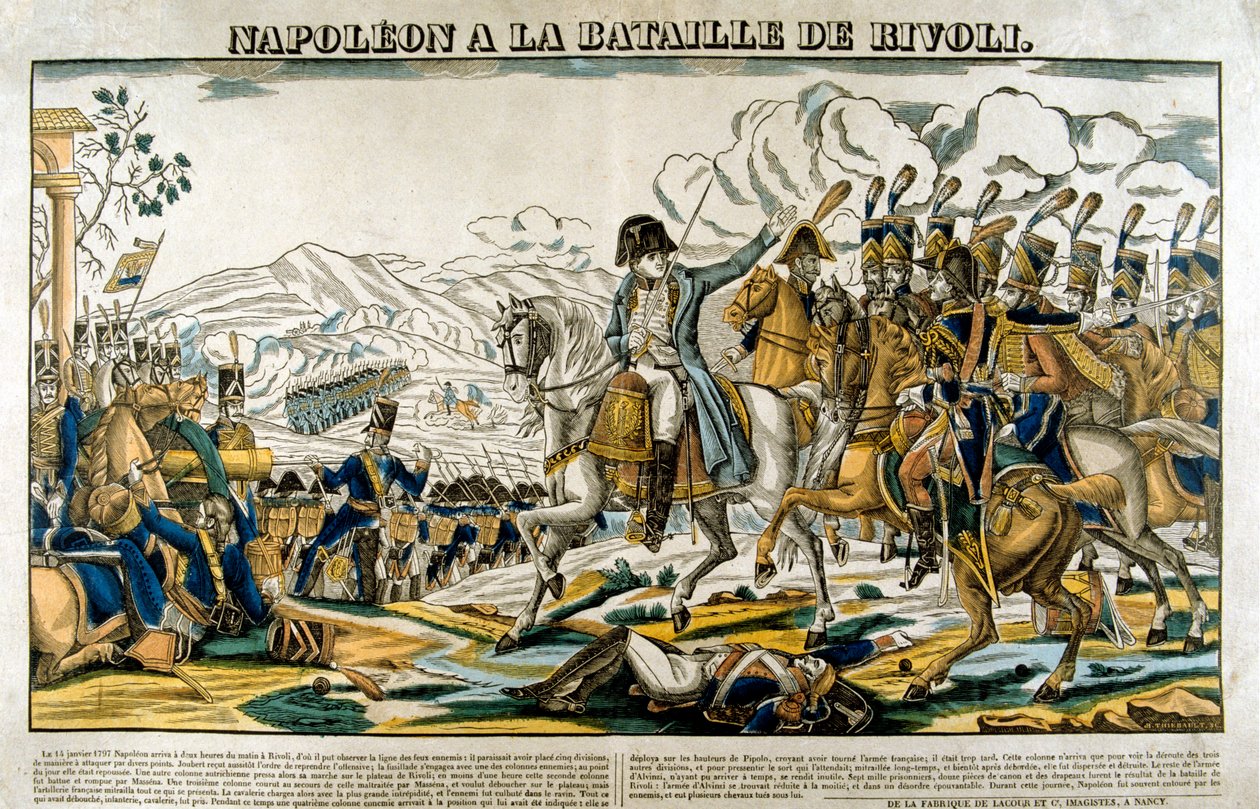 Napoleon i slaget vid Rivoli den 14 januari 1797 av Unbekannt