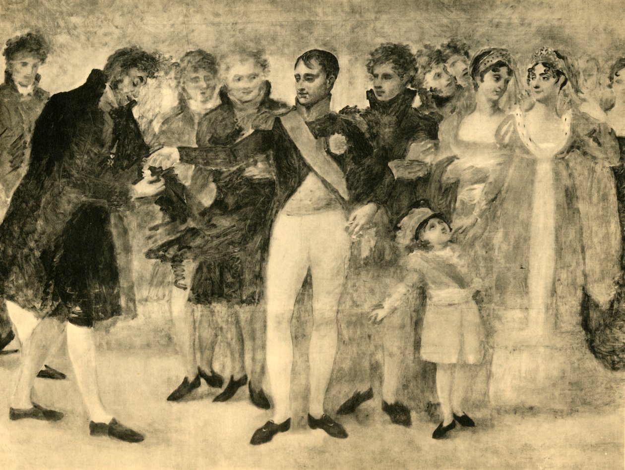 Napoleon dekorerar David på Salon du Louvren, Paris, 1808, 1921. av Unbekannt