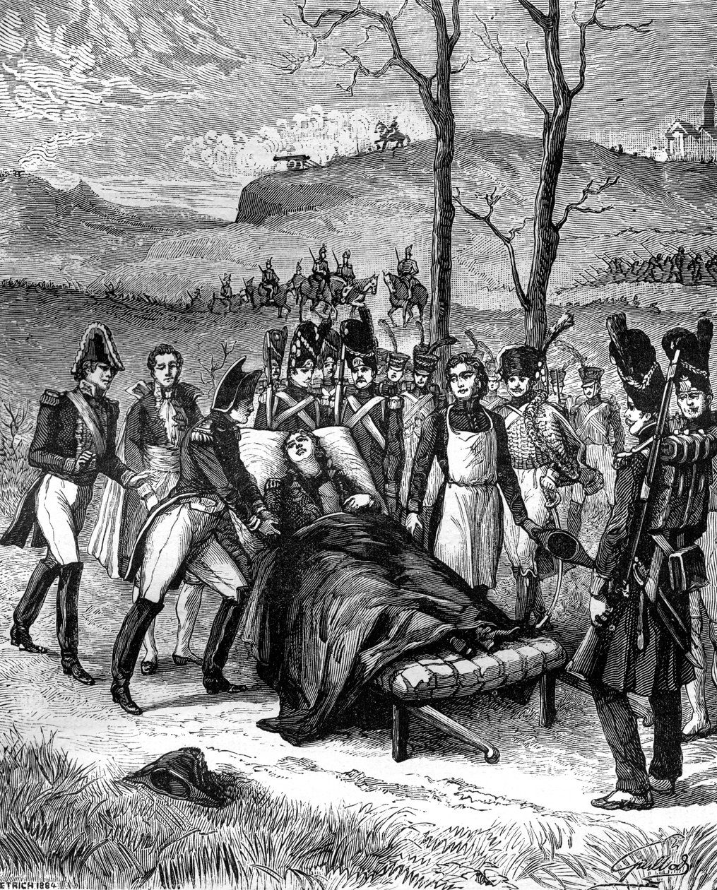 Napoleon sprang mot Duroc, som fortfarande levde, 1813 1882-1884 av Unbekannt
