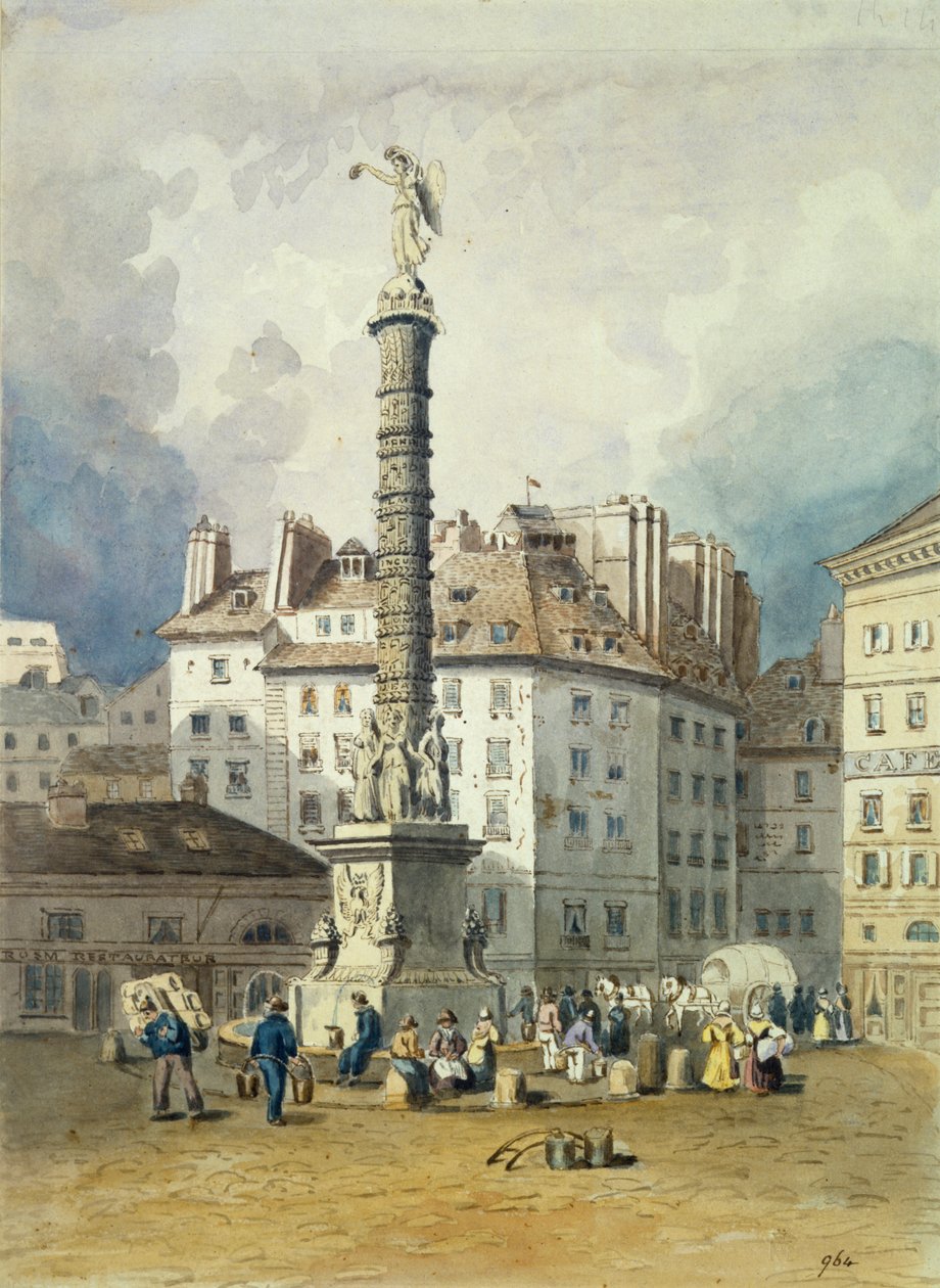 Napoleons kolumn, Place du Chatelet, Paris, 1800-talet av Unbekannt
