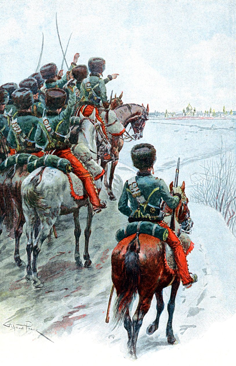 Napoleons Grande Armee får syn på Moskva, 1812 sent 1800-tal av Unbekannt