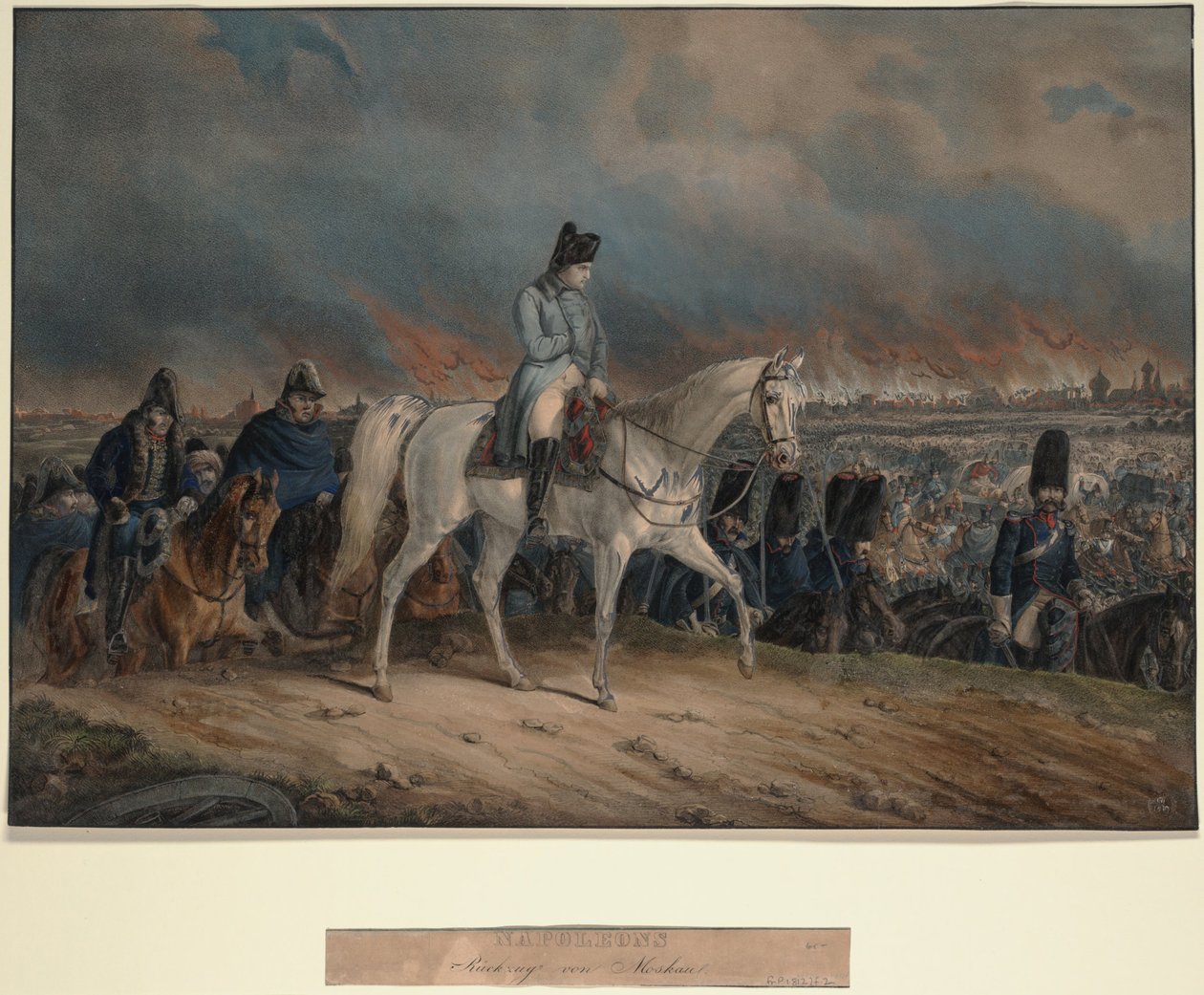 Napoleons reträtt från Moskva, 1847 av Unbekannt