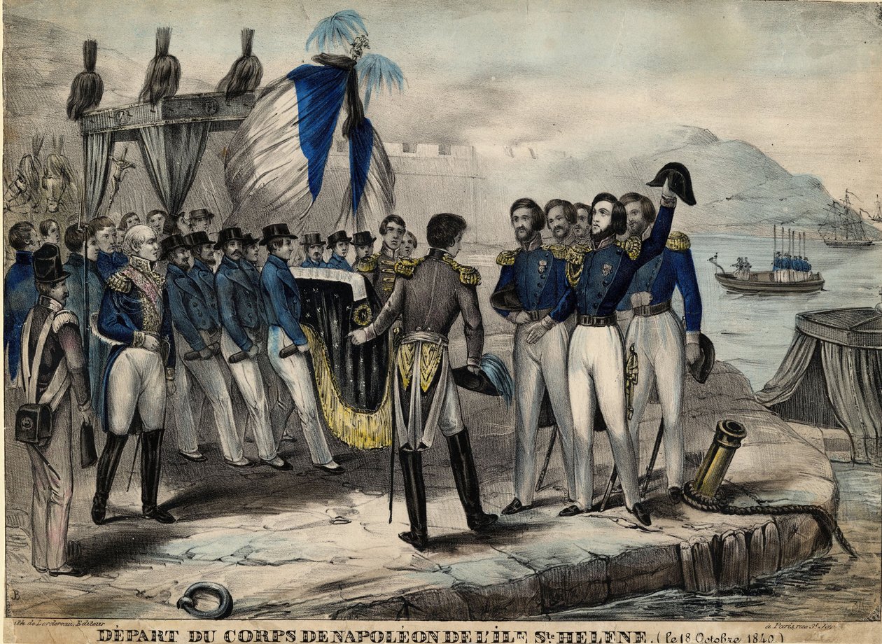 Napoleons följe före avresan till St. Helena, ca. 1840 av Unbekannt
