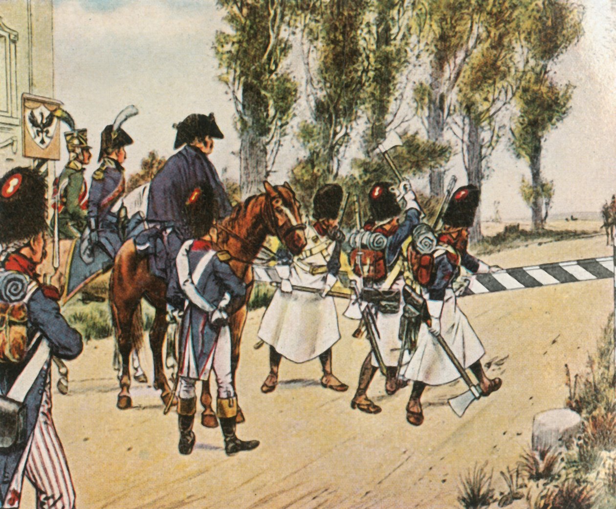 Napoleons trupper under kriget mot Österrike, oktober 1805, 1936. av Unbekannt