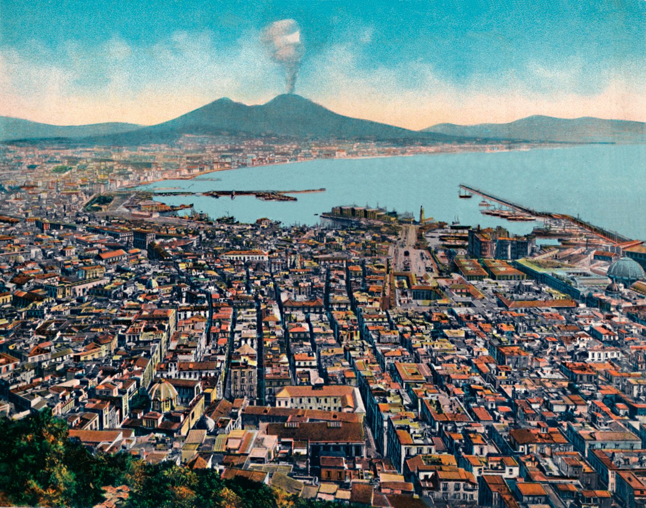 Neapel - Panorama från San Martino, utsikt från San Martino, c1900. av Unbekannt