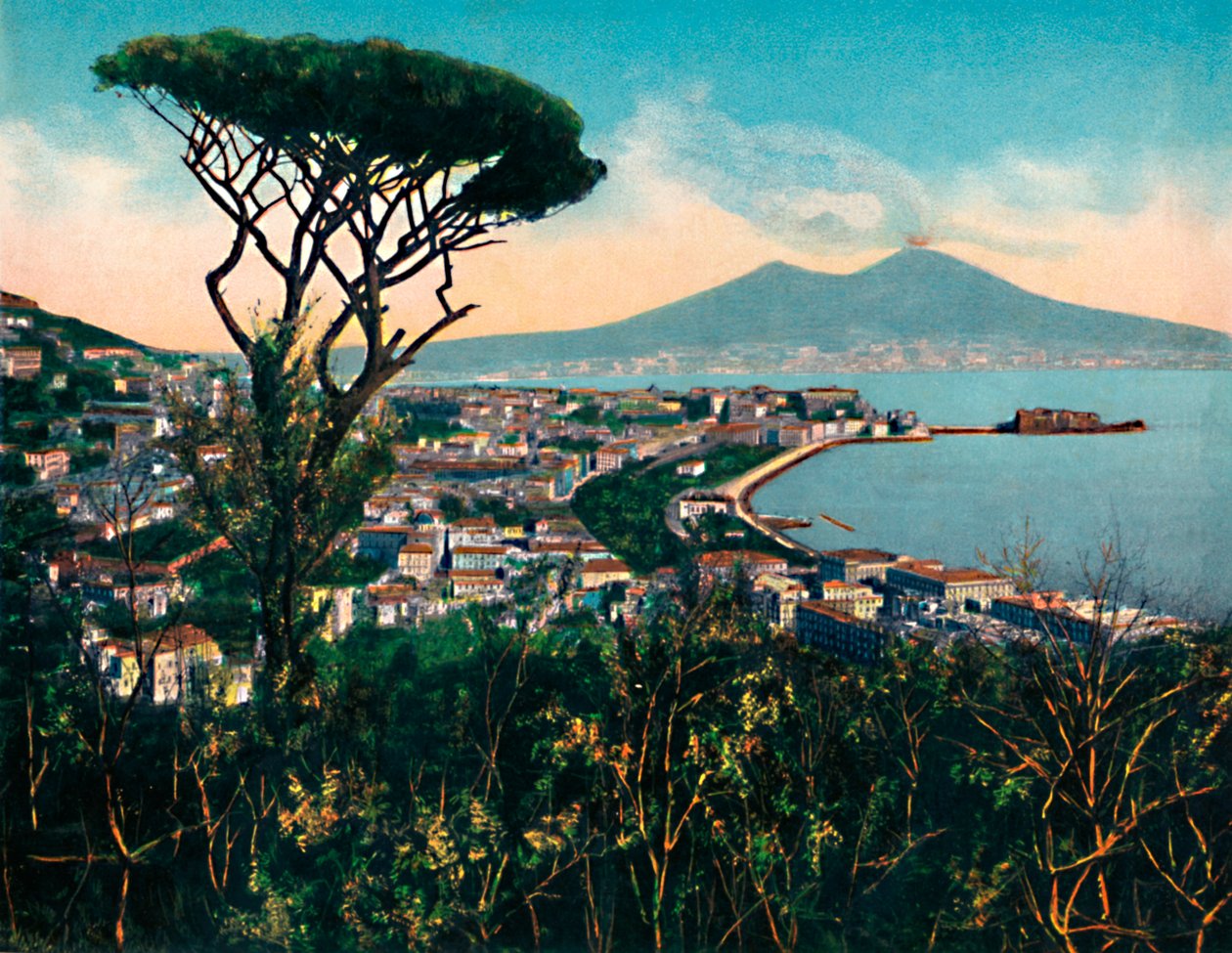 Neapel - Panorama från Vergilius grav, Vergilius grav, c1900. av Unbekannt