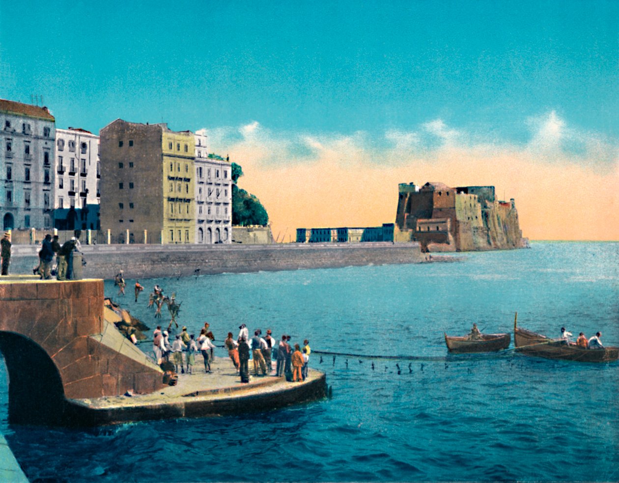 Neapel - Via Partenope och Castel Dell