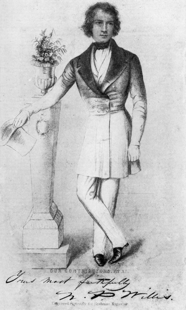 Nathaniel Parker Willis 1806-1867, amerikansk författare, poet och redaktör, 1800-talet 1908 av Unbekannt