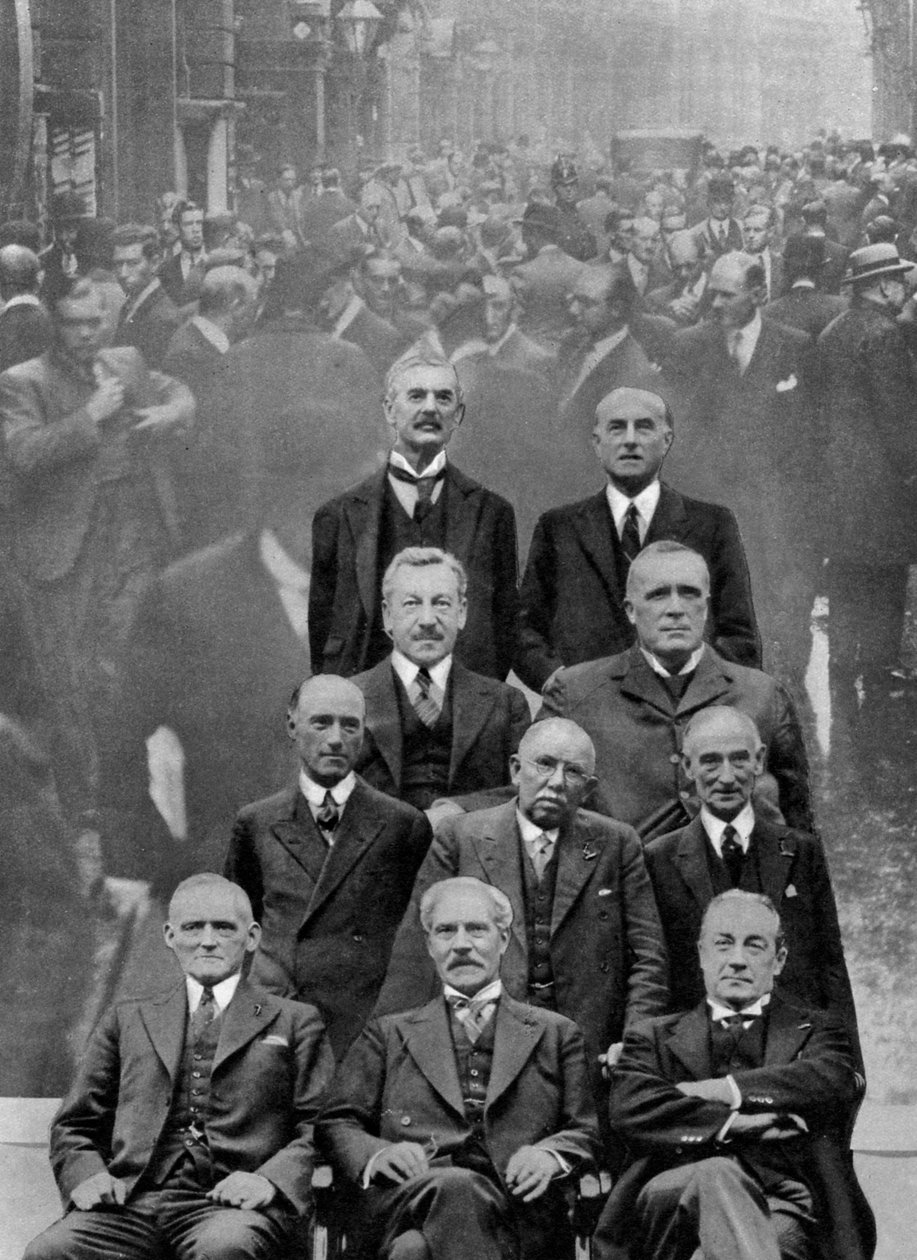 Nationell regering sammansatt av medlemmar från de tre viktigaste politiska partierna, 1931 1937 av Unbekannt