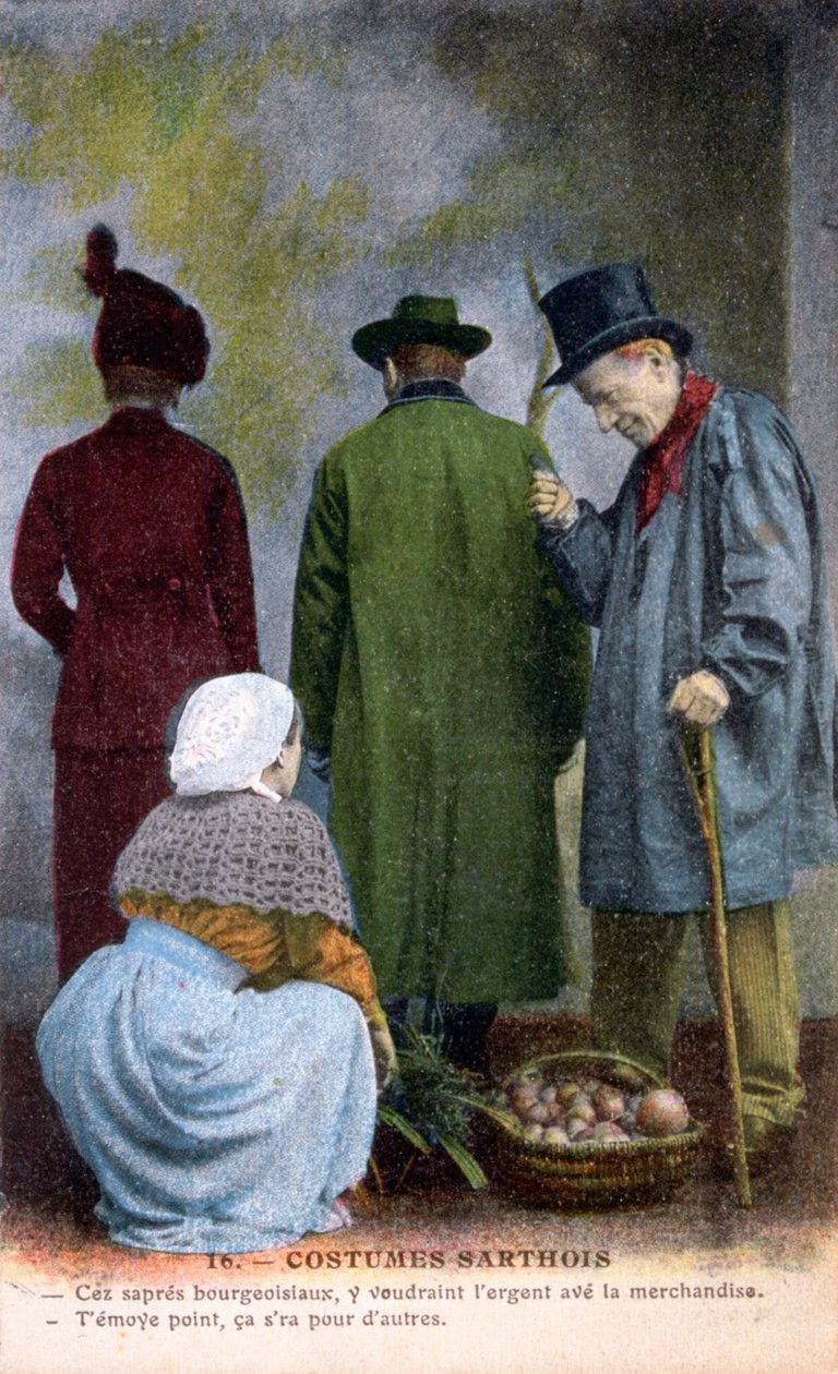 Sarthes ursprungsdräkt, c1900 av Unbekannt