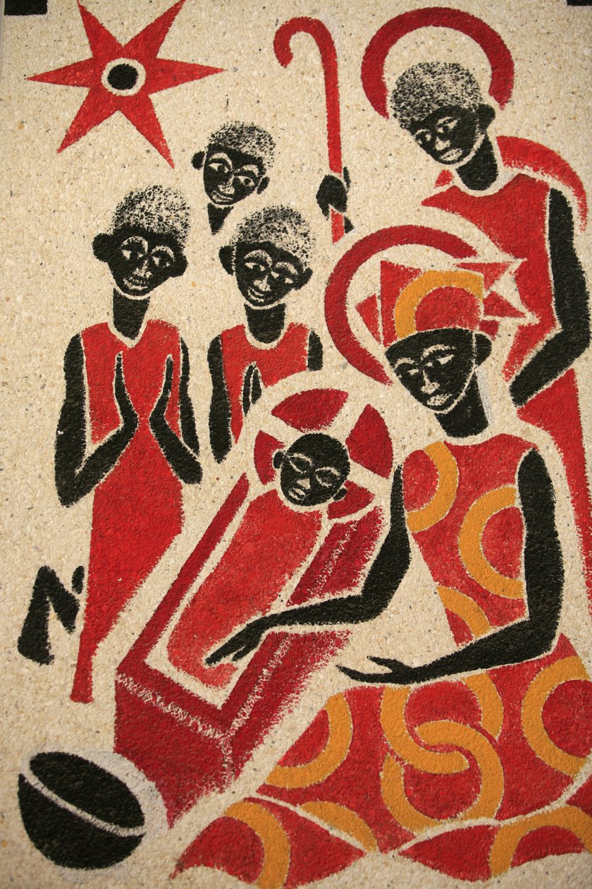 Födelse Fresken i klostret Keur Moussa designades och målades 1963 av Dom Georges Saget Keur Moussa Senegal av Unbekannt