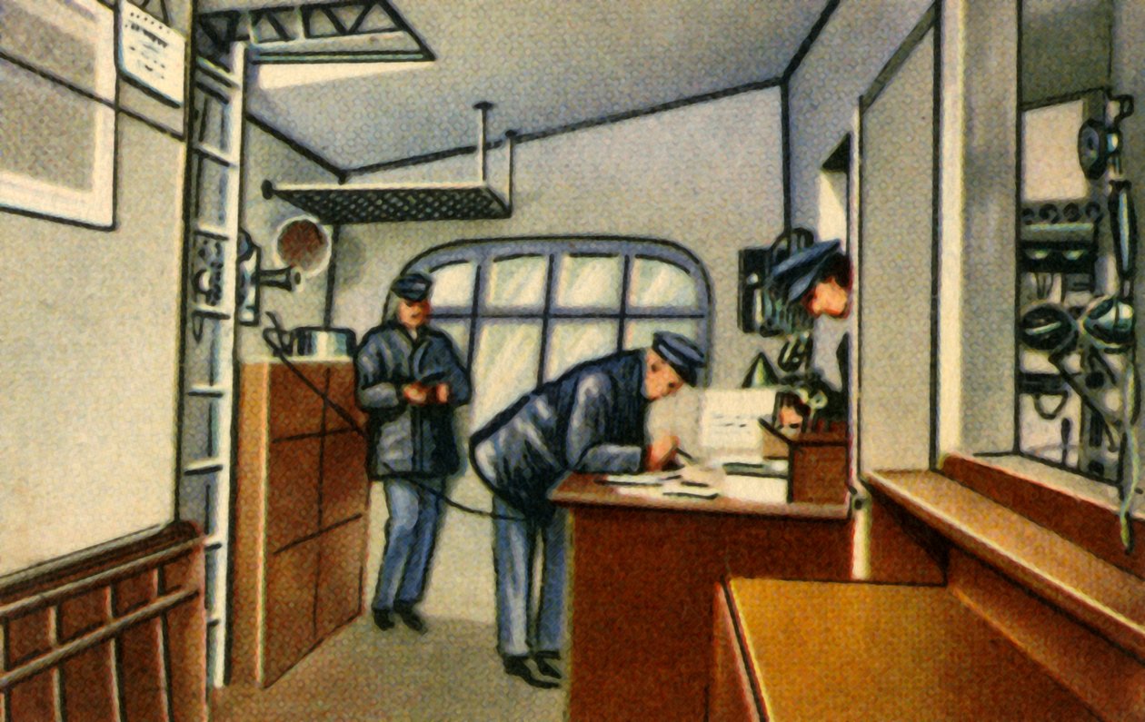 Navigationsrum ombord på en zeppelinare, 1932. av Unbekannt