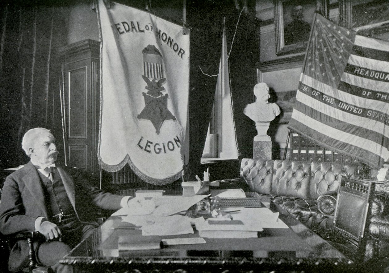 Nelson A Miles, amerikanska arméns general, vid sitt högkvarter, 1898 av Unbekannt