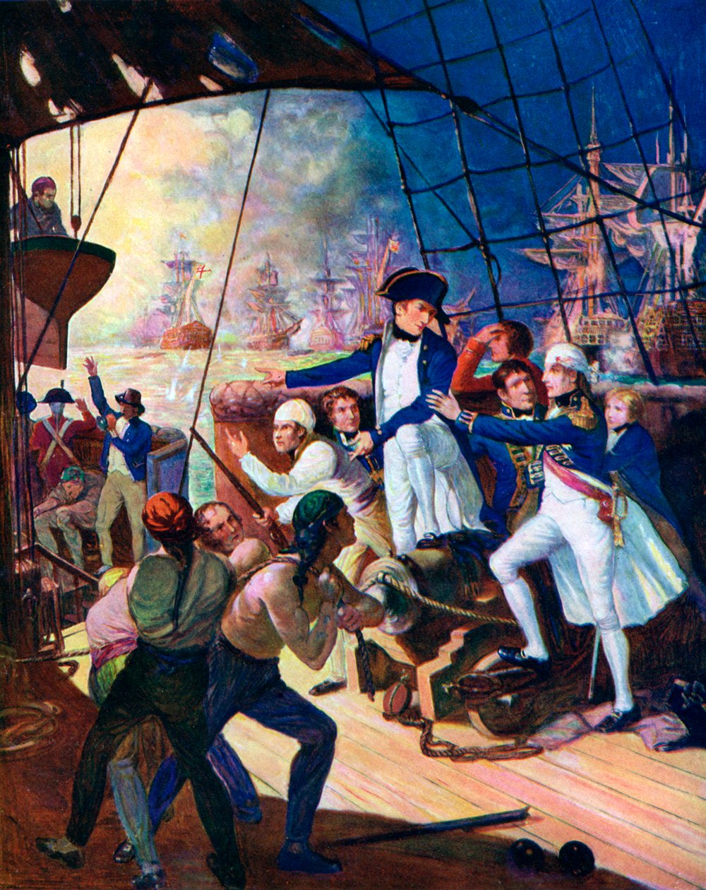 Nelson vid slaget vid Nilen, 1798, c1920 av Unbekannt