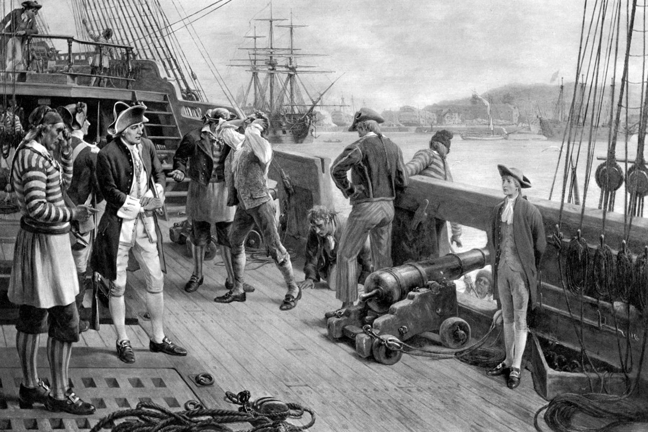 Nelsons första fot i flottan, Chatham, 1771 av Unbekannt
