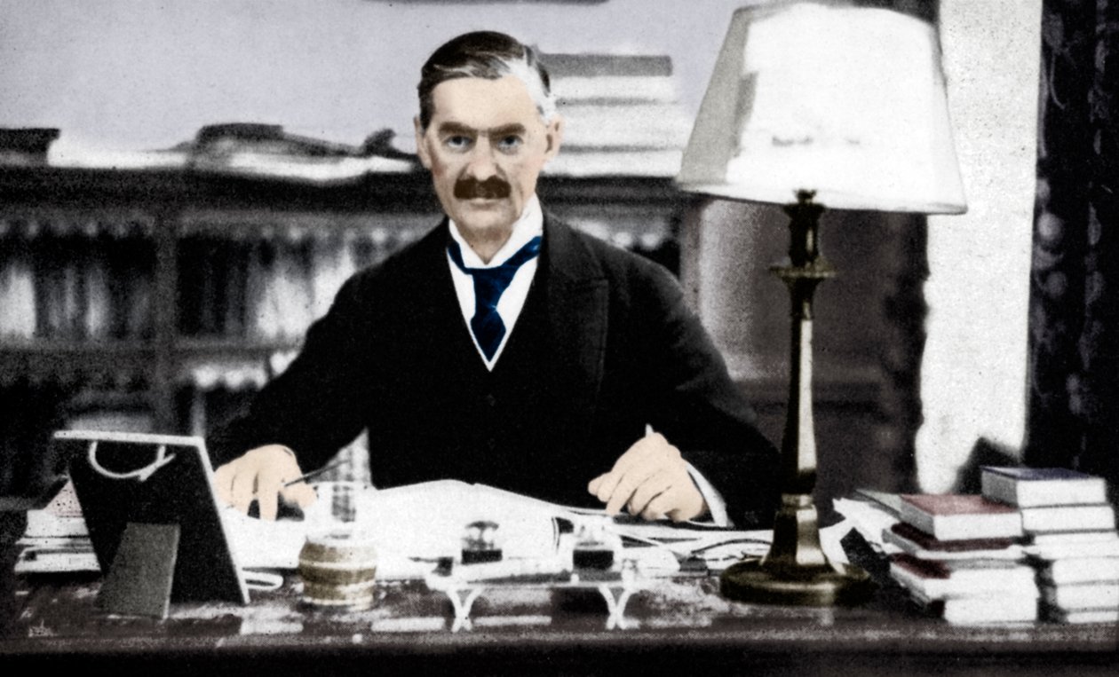 Neville Chamberlain 1869-1940, brittisk premiärminister, ca 1930-talet 1936 av Unbekannt