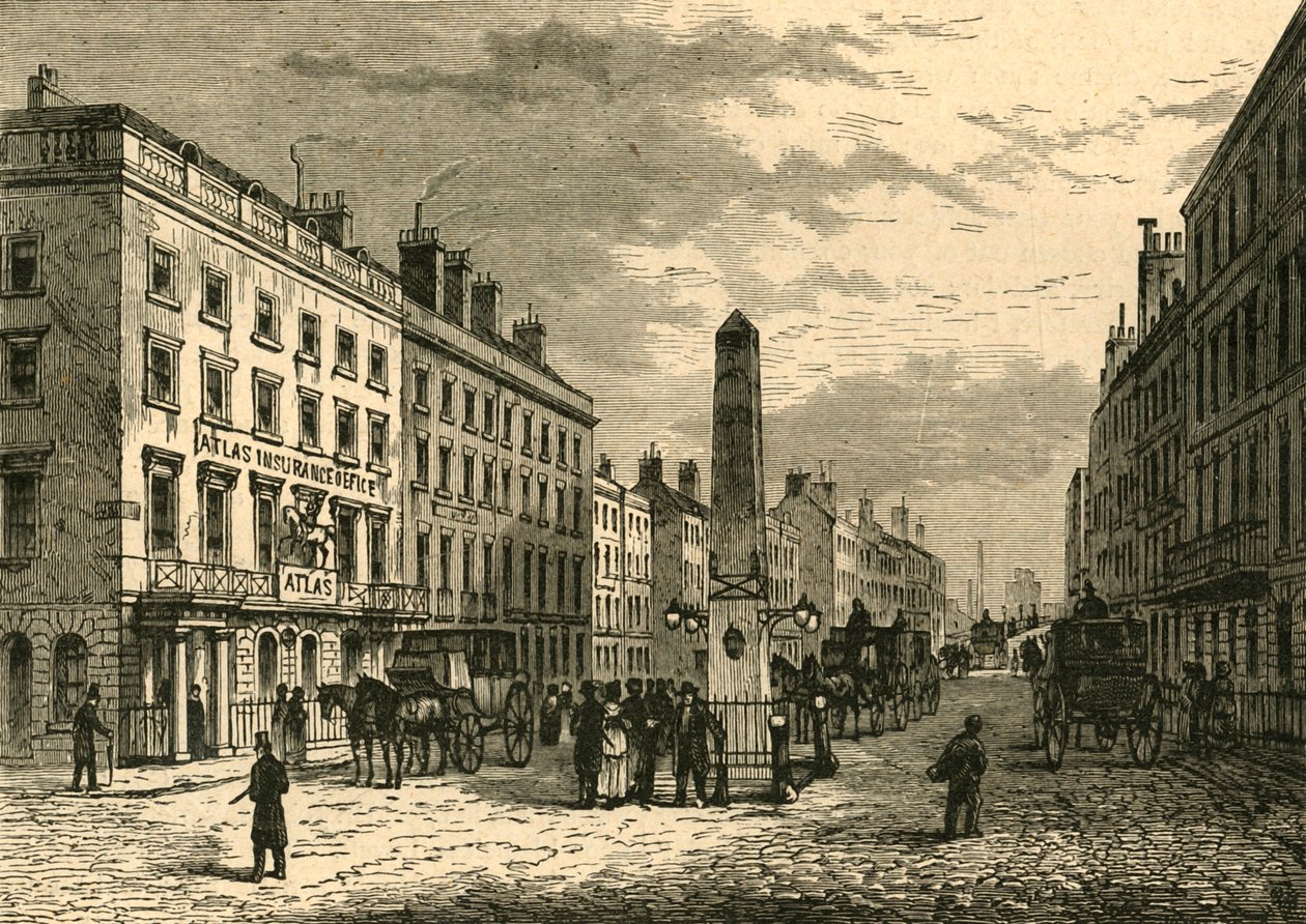 New Bridge Street och obelisken 1755, 1897. av Unbekannt