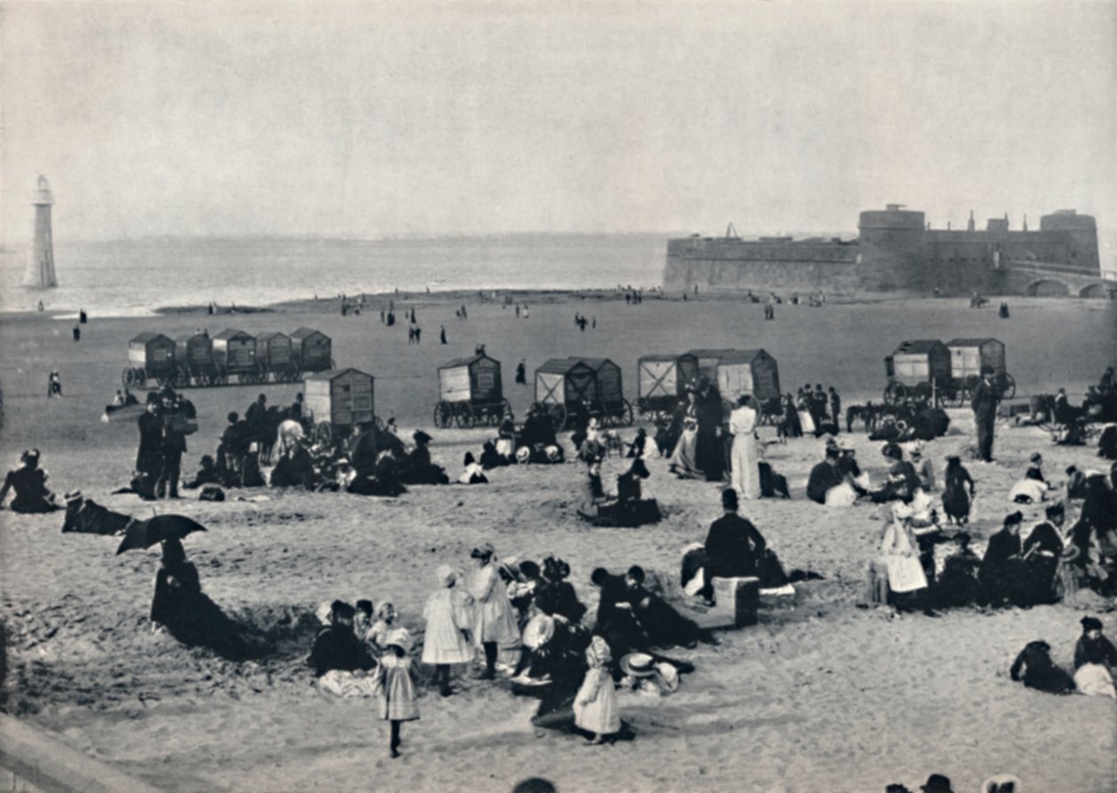 New Brighton - Visar hamnen och fyren, 1895 av Unbekannt