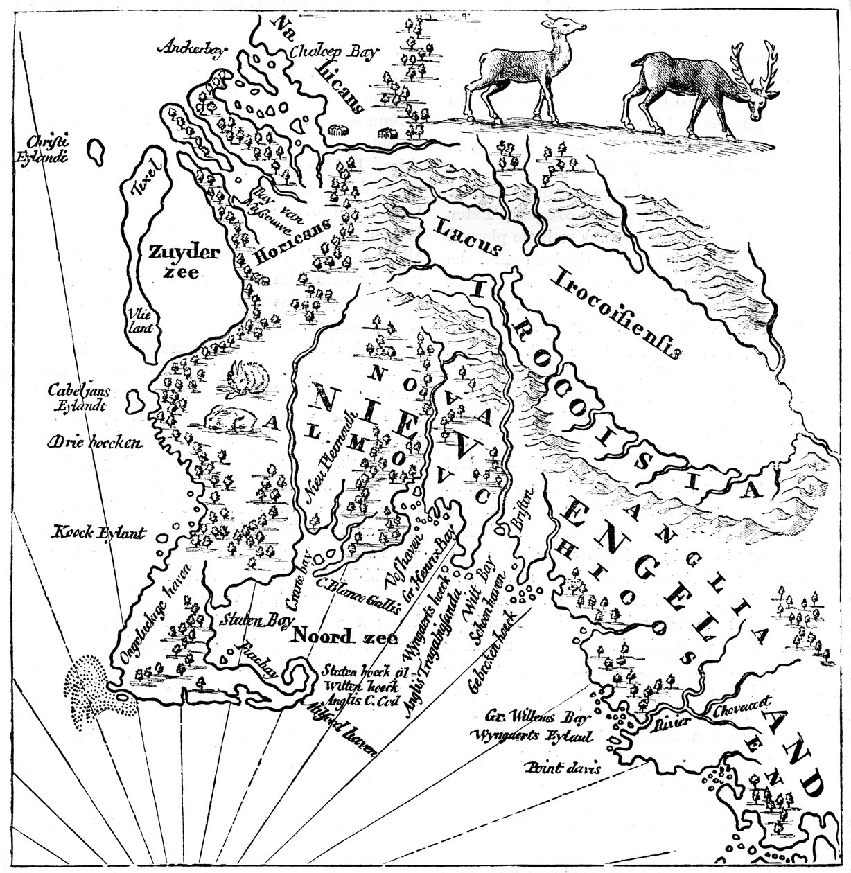 New England 1660, c1880 av Unbekannt