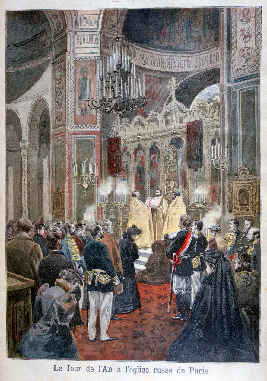 Nyårsdagen i den ryska kyrkan i Paris, 1894 av Unbekannt