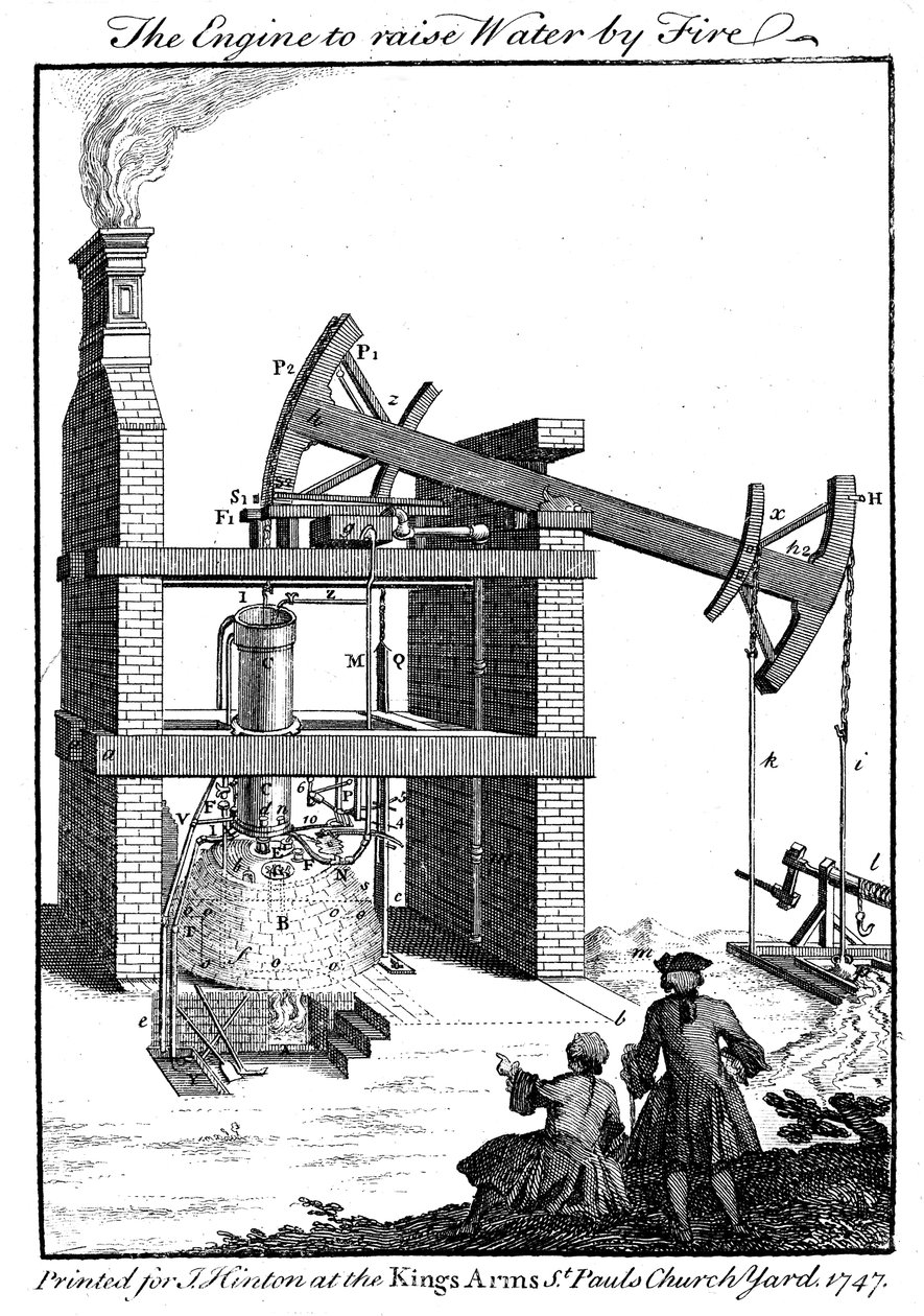 Newcomen ångmaskin, 1747 av Unbekannt