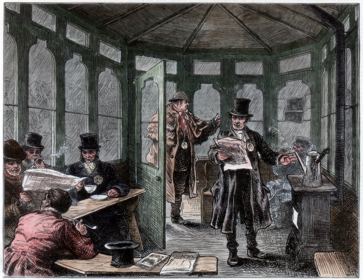 Newley uppförde skyddsrum och förfriskningshus för hytter, c1820-1870 av Unbekannt