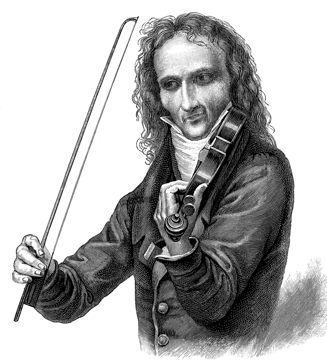 Niccolò Paganini, italiensk violinist, violinist och kompositör, 1830-talet. av Unbekannt