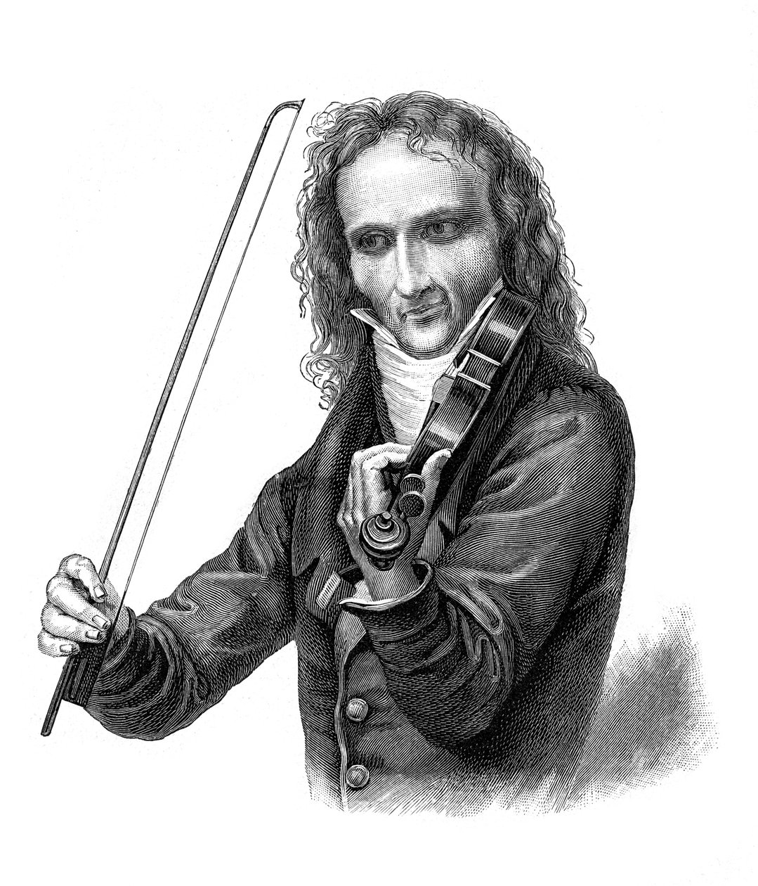 Nicolo Paganini, italiensk 1800-tals violinist, violinist, gitarrist och kompositör, 1900 av Unbekannt