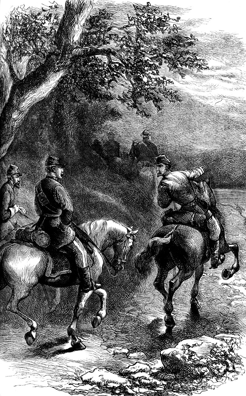 Nattmarsch på Harpers Ferry, Virginia, c1861 c1880 av Unbekannt