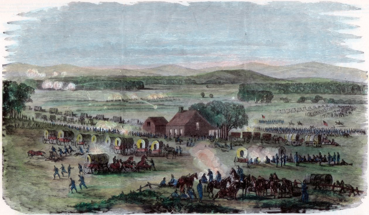 Night of the Battle Cedar Mountain, Culpeper County, Virginia, amerikanska inbördeskriget, 9 augusti 1862 av Unbekannt