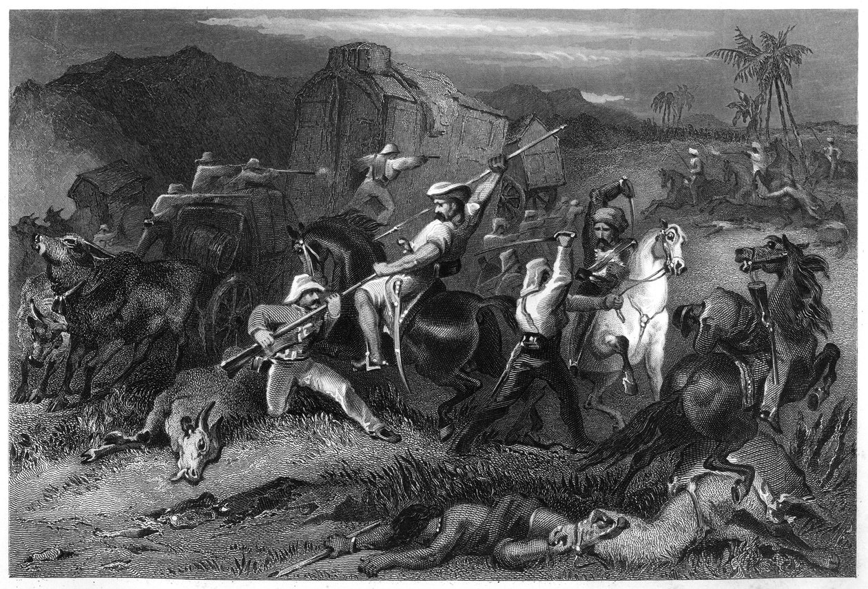 Nattsortie och attack mot bagagevagnar, 1857, c1860 av Unbekannt