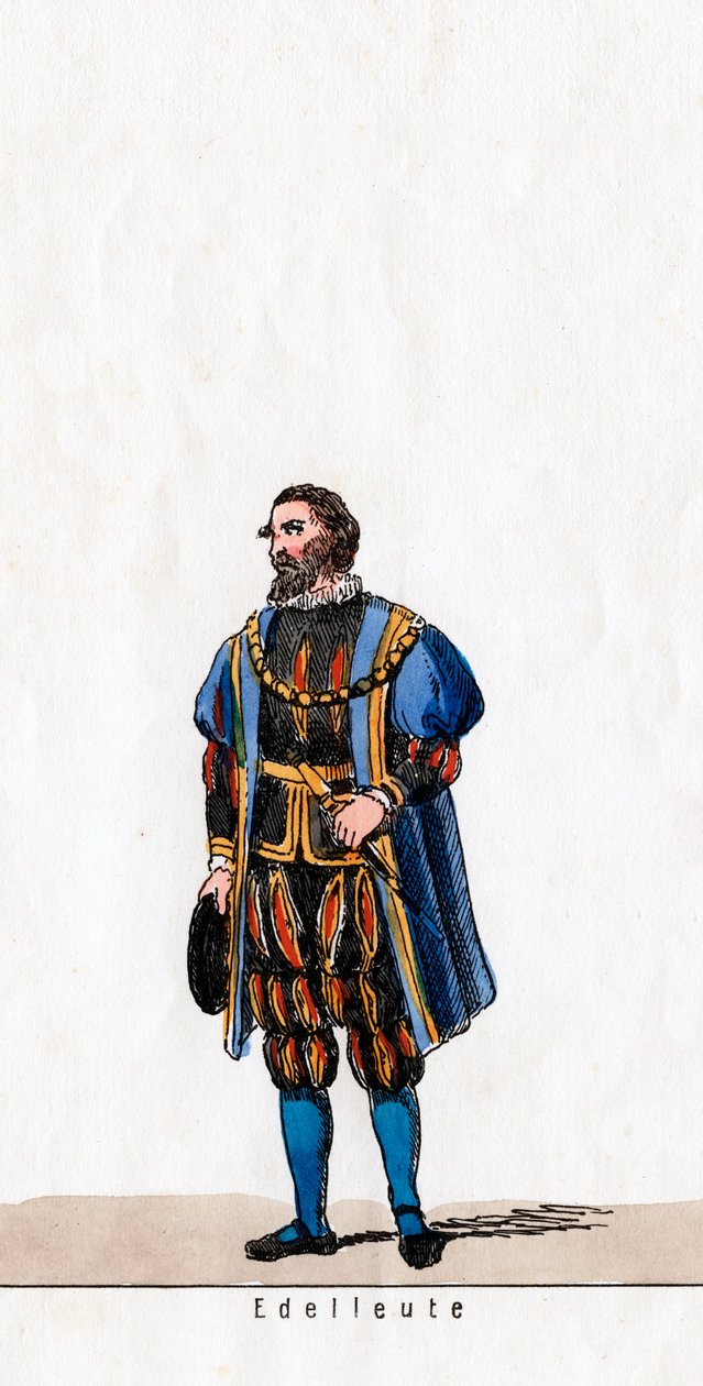 Adelsman, kostymdesign för Shakespeares pjäs, Henry VIII, 1800-talet av Unbekannt