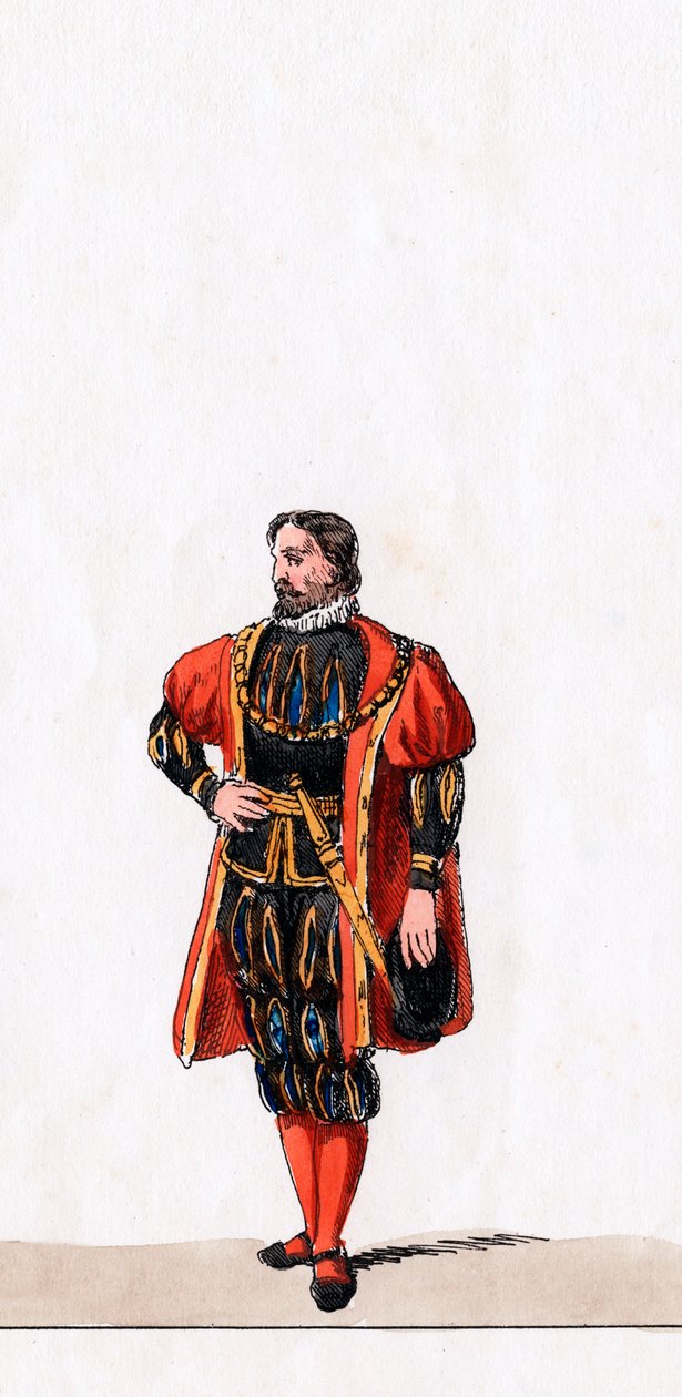 Adelsman, kostymdesign för Shakespeares pjäs, Henry VIII, 1800-talet av Unbekannt